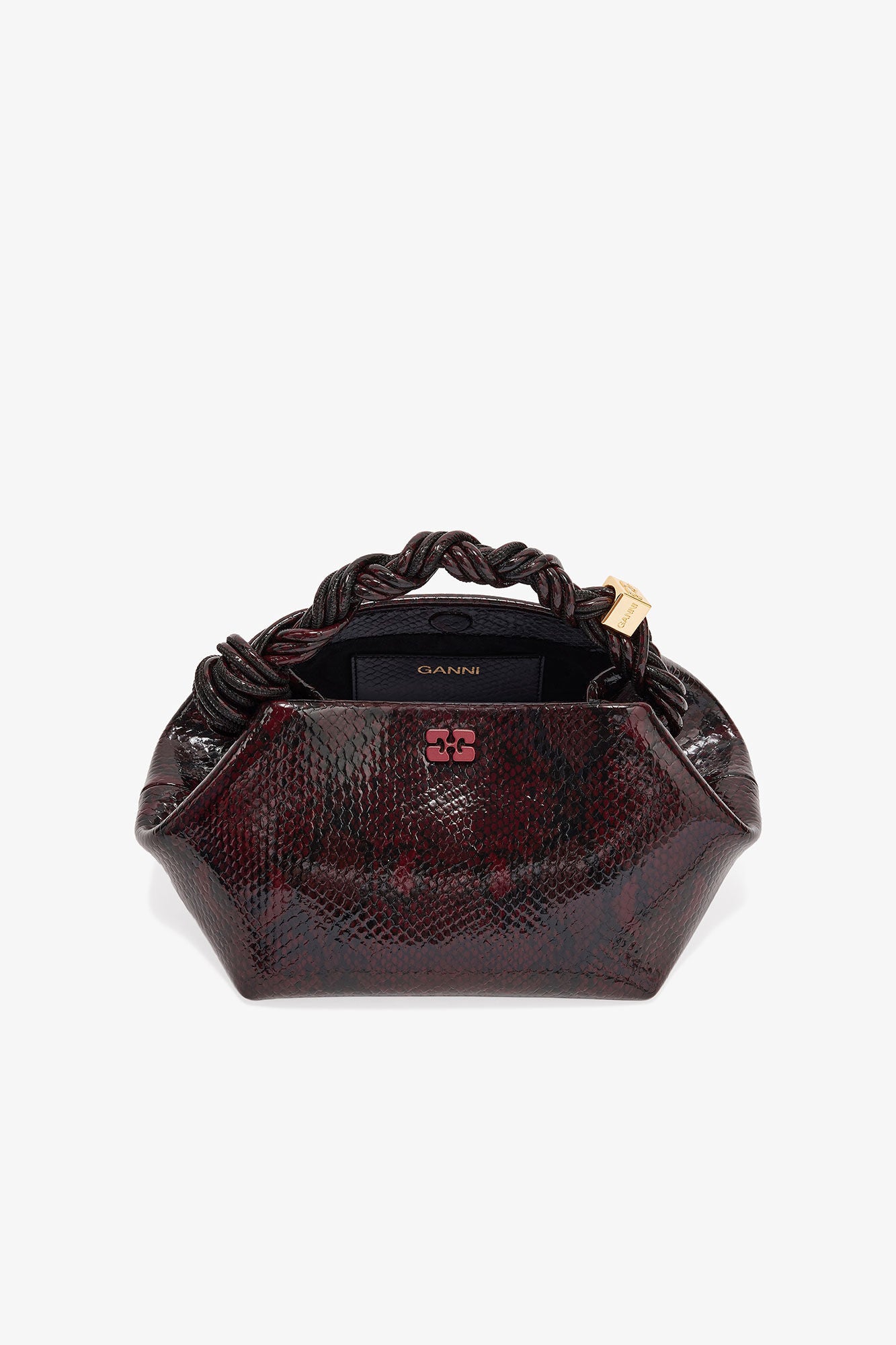 GANNI For Sale Dark Burgundy Burgundy Snake Small Bou Bag