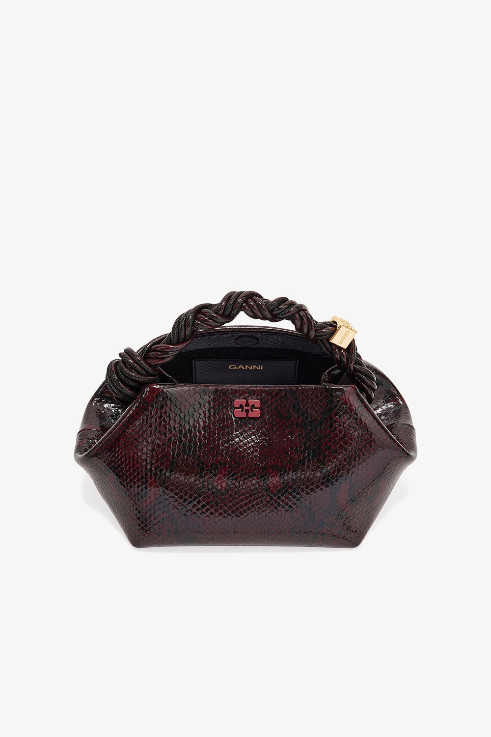 GANNI For Sale Dark Burgundy Burgundy Snake Small Bou Bag