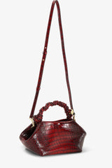 GANNI New Burgundy Burgundy Croco Small Bou Bag