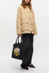 GANNI Discount Black Black XXL Banana Print Tote