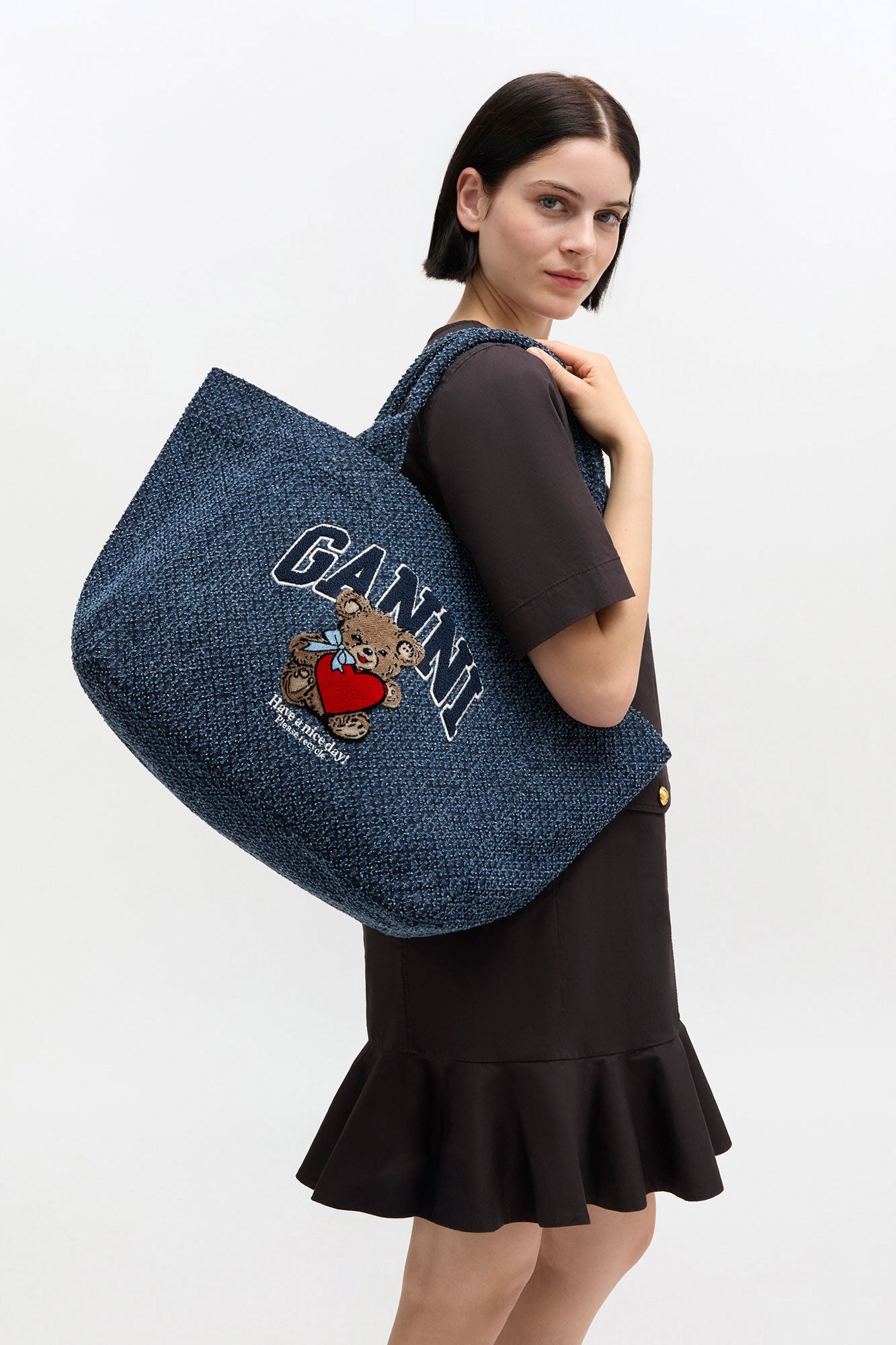 GANNI For Sale Rinse Denim Medium Bear Tote