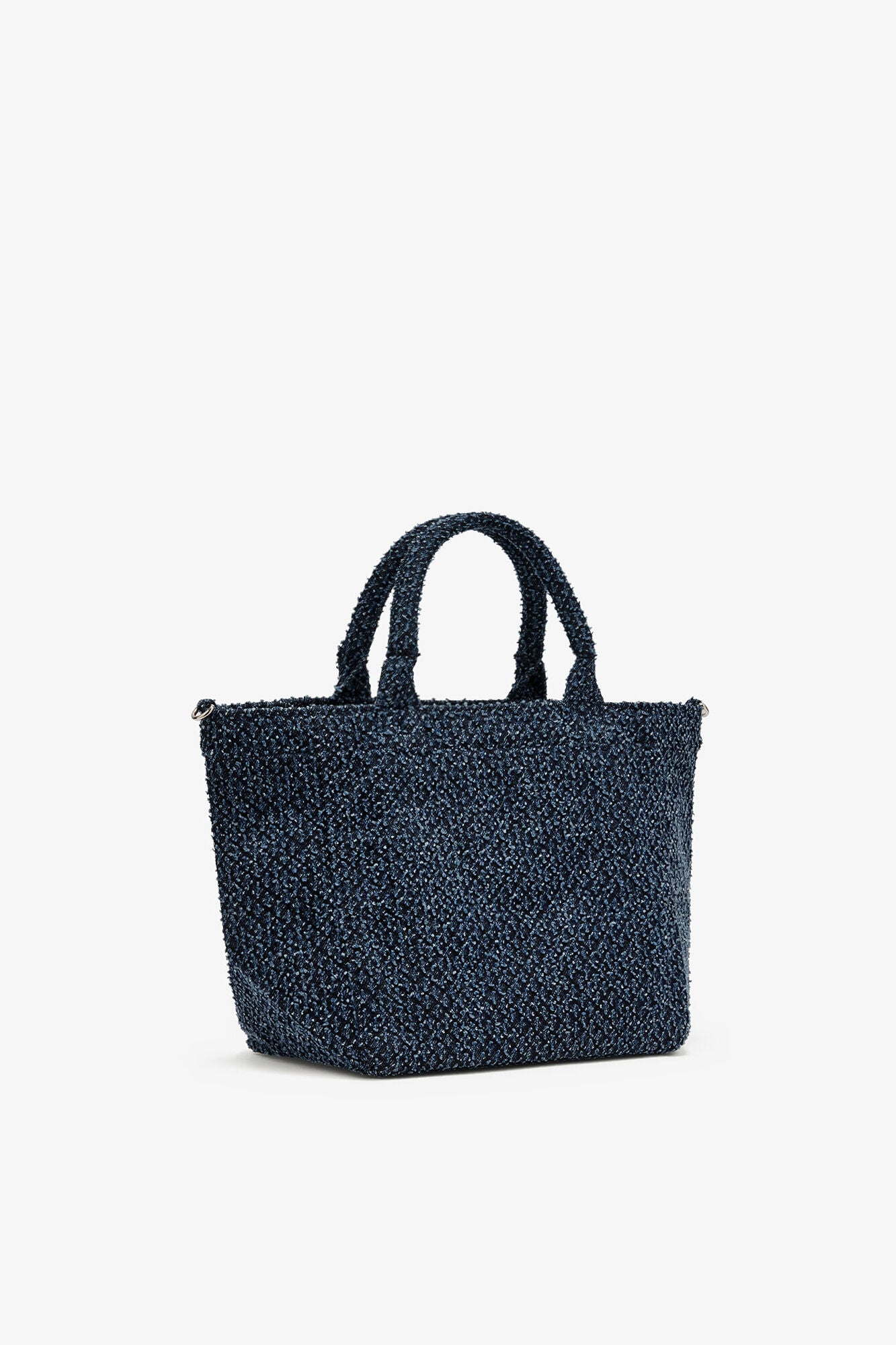 GANNI Outlet Rinse Tweed Denim Small Bear Tote