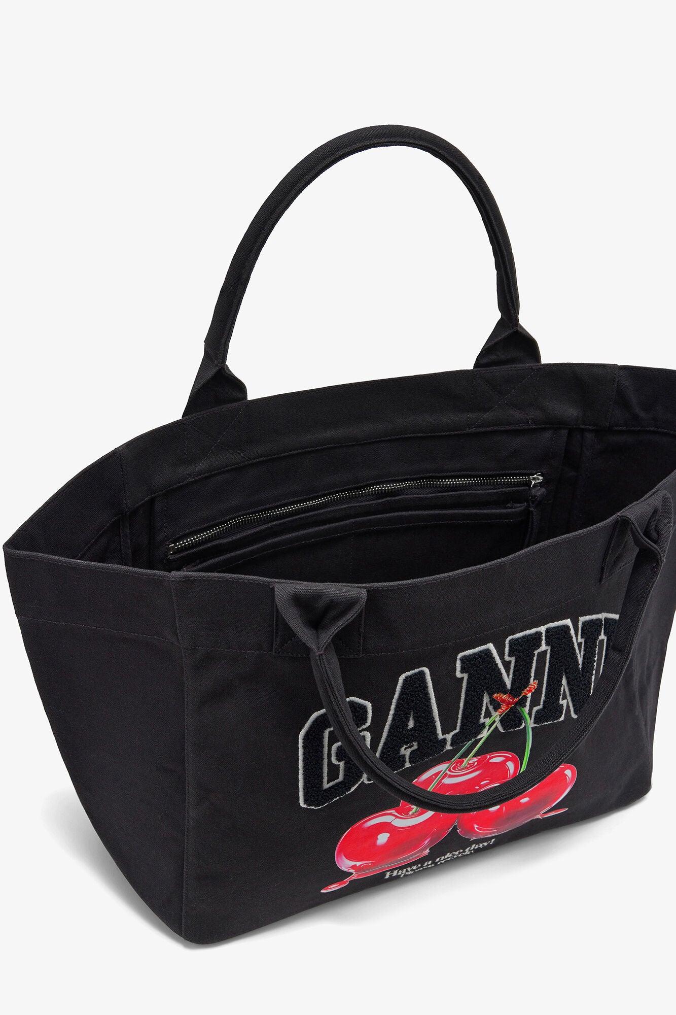 GANNI us Phantom Black Medium Cherry Tote