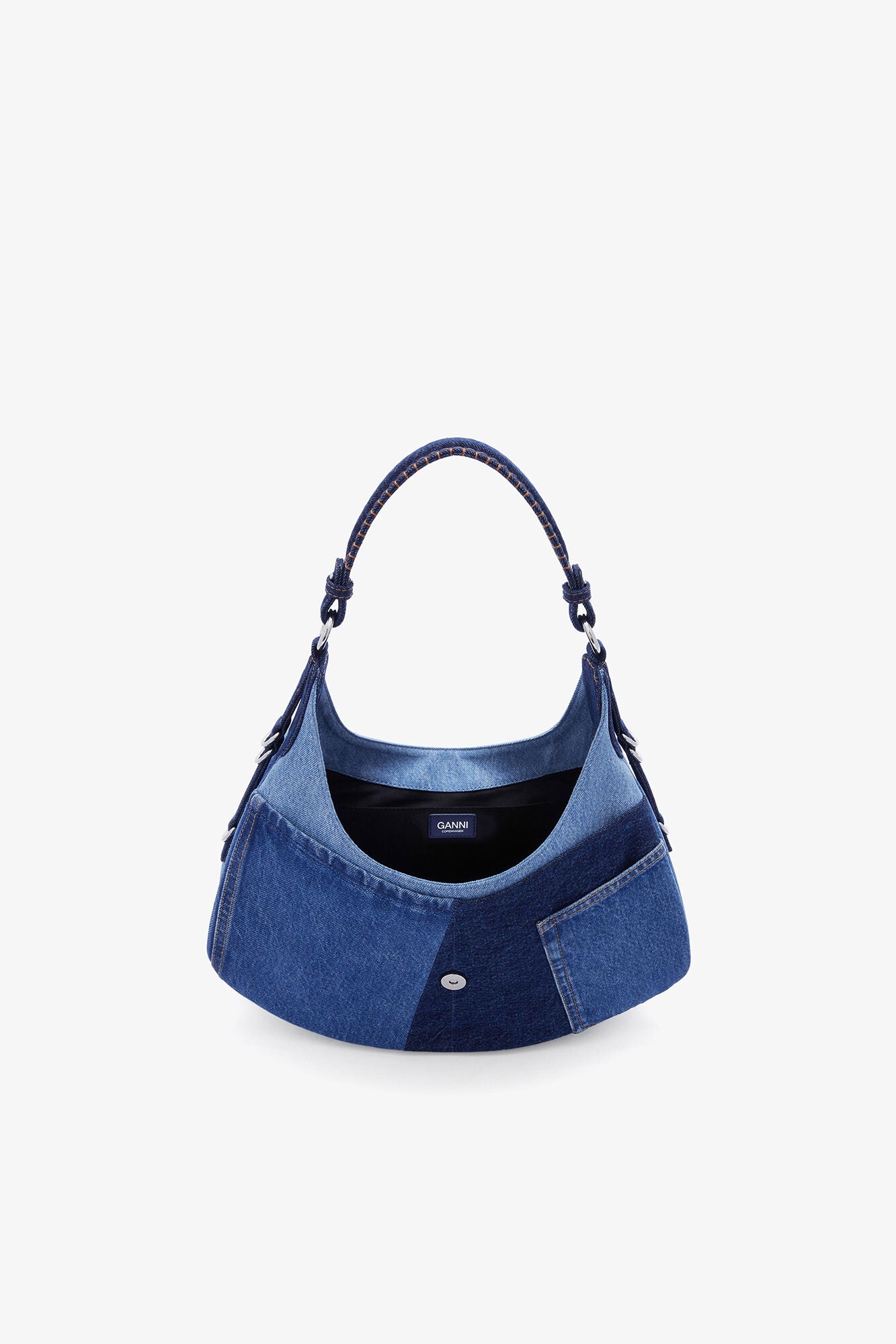 GANNI Online Mid Blue Vintage Small Kat Bag in Blue Denim