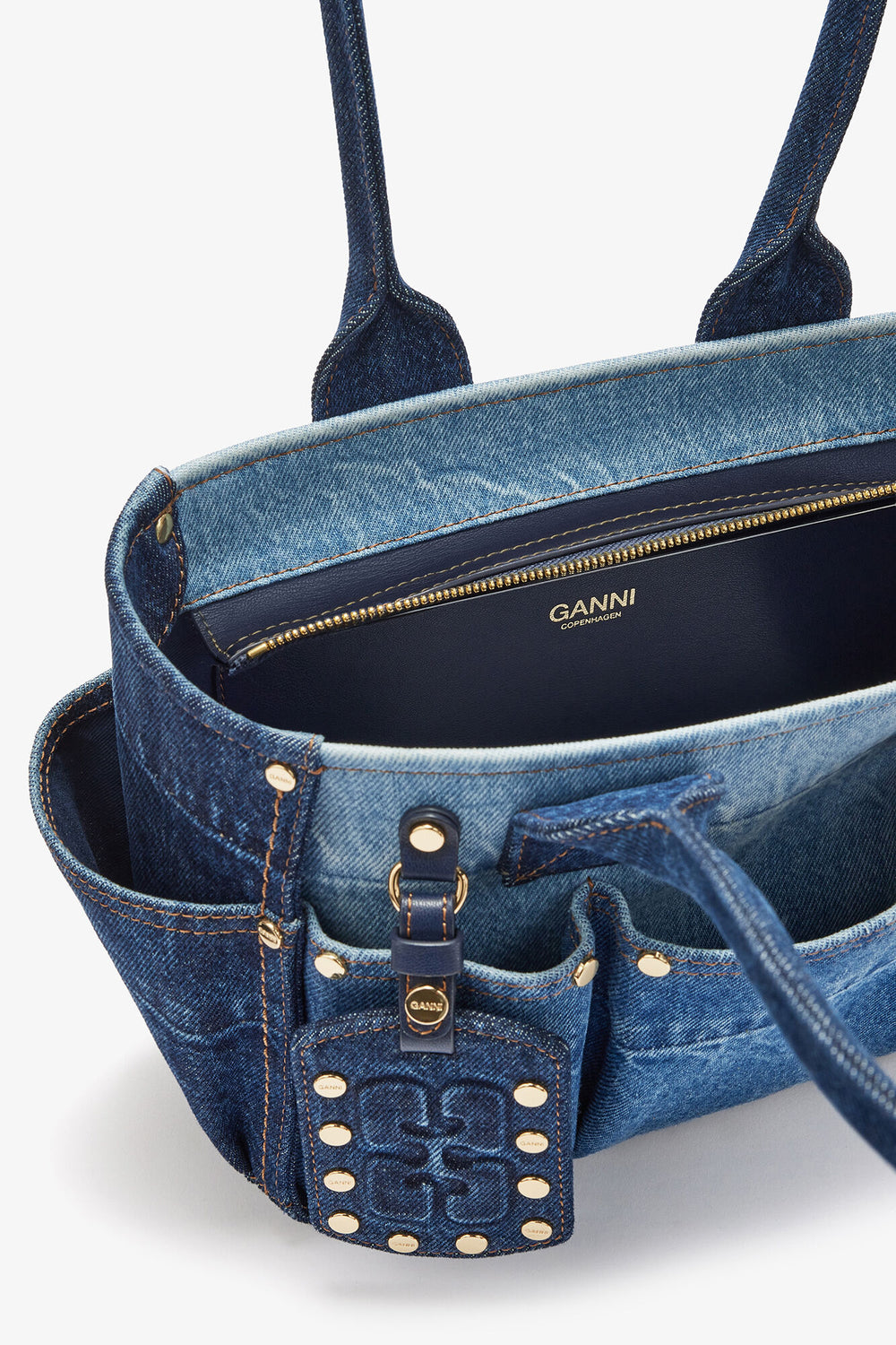GANNI Sale Mid Blue Vintage Small Posy Bag in Blue Denim