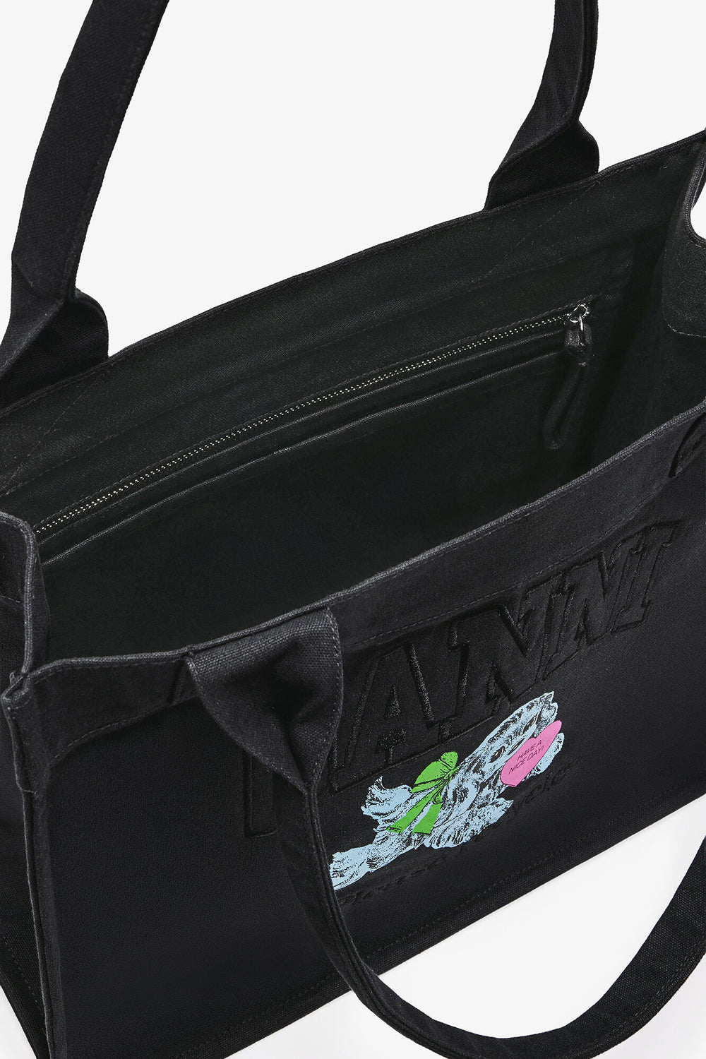 GANNI Discount Phantom Black Puppy Large Tote