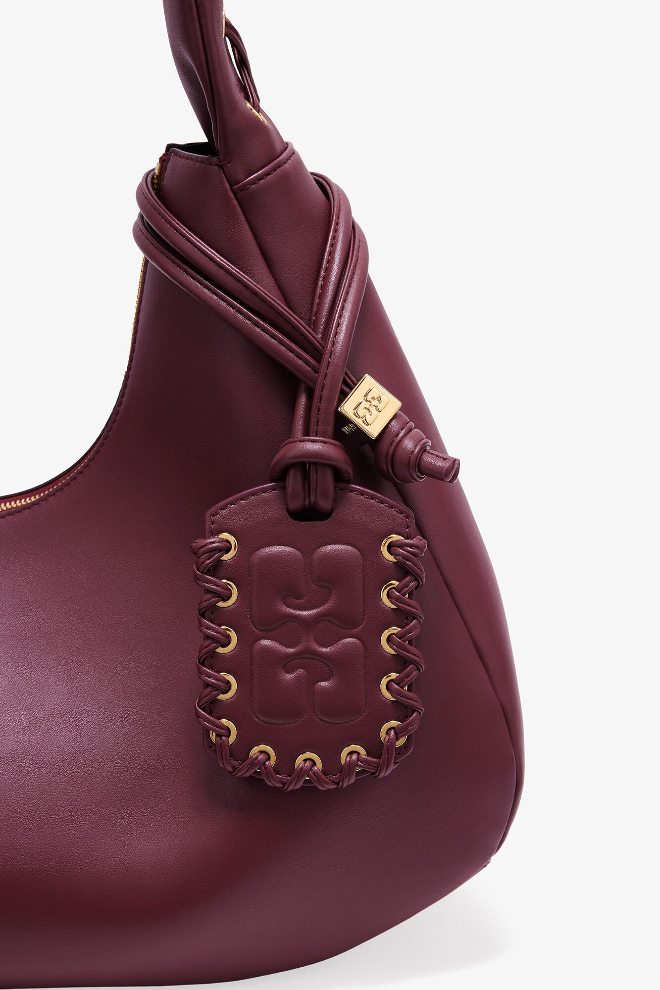 GANNI Sale Burgundy Burgundy Medium Laces Hobo Bag
