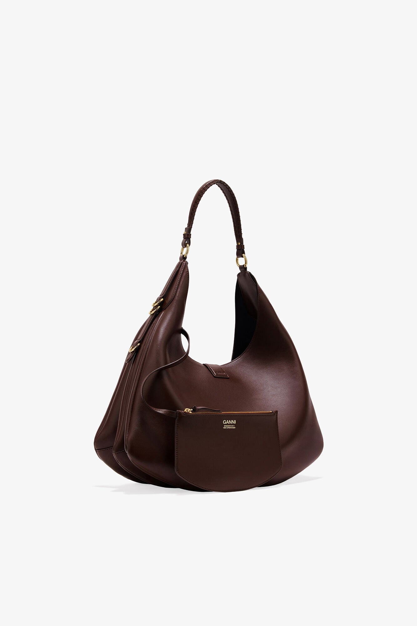 GANNI Hot Sale Chicory Coffee Brown Large Kat Bag