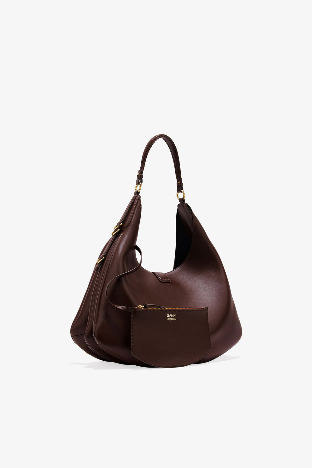 GANNI Hot Sale Chicory Coffee Brown Large Kat Bag