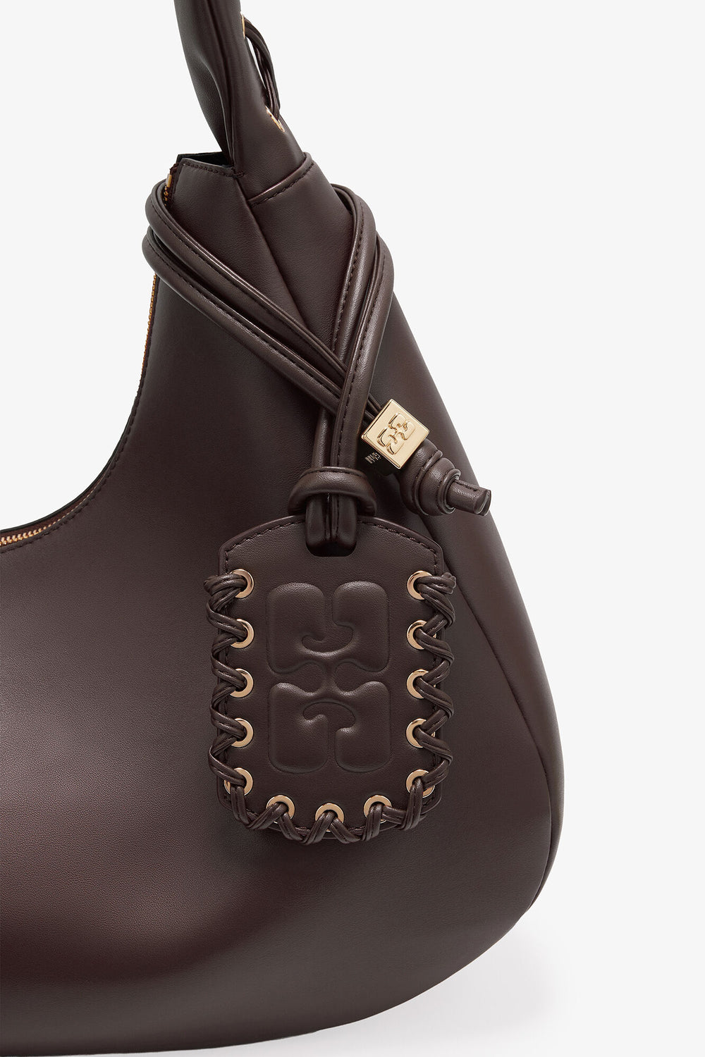 GANNI New Chocolate Torte Brown Medium Laces Hobo Bag