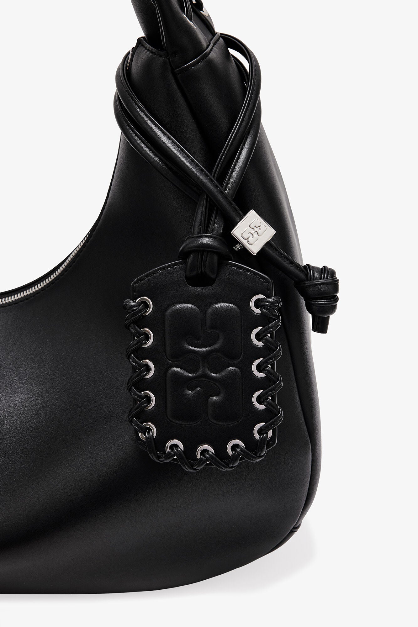 GANNI us Black Black Medium Laces Hobo Bag