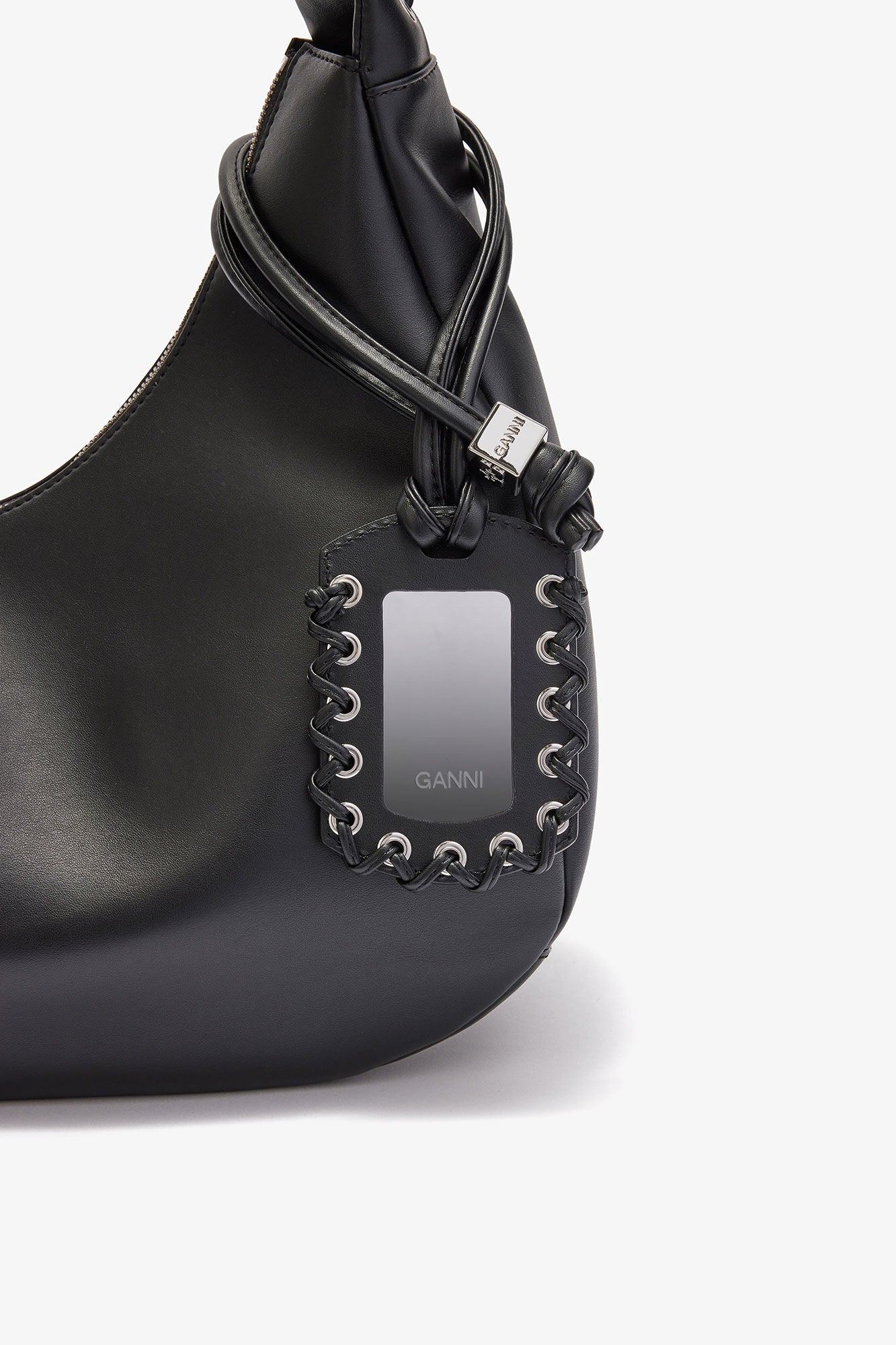 GANNI us Black Black Medium Laces Hobo Bag