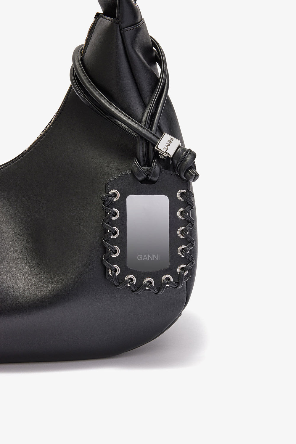 GANNI us Black Black Medium Laces Hobo Bag