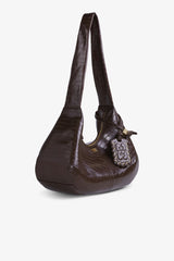 GANNI Sale Chocolate Fondant Brown Croco Medium Hobo Bag