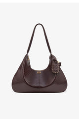 GANNI For Sale Chocolate Fondant Brown Croco XXL Hobo Bag