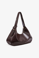 GANNI For Sale Chocolate Fondant Brown Croco XXL Hobo Bag