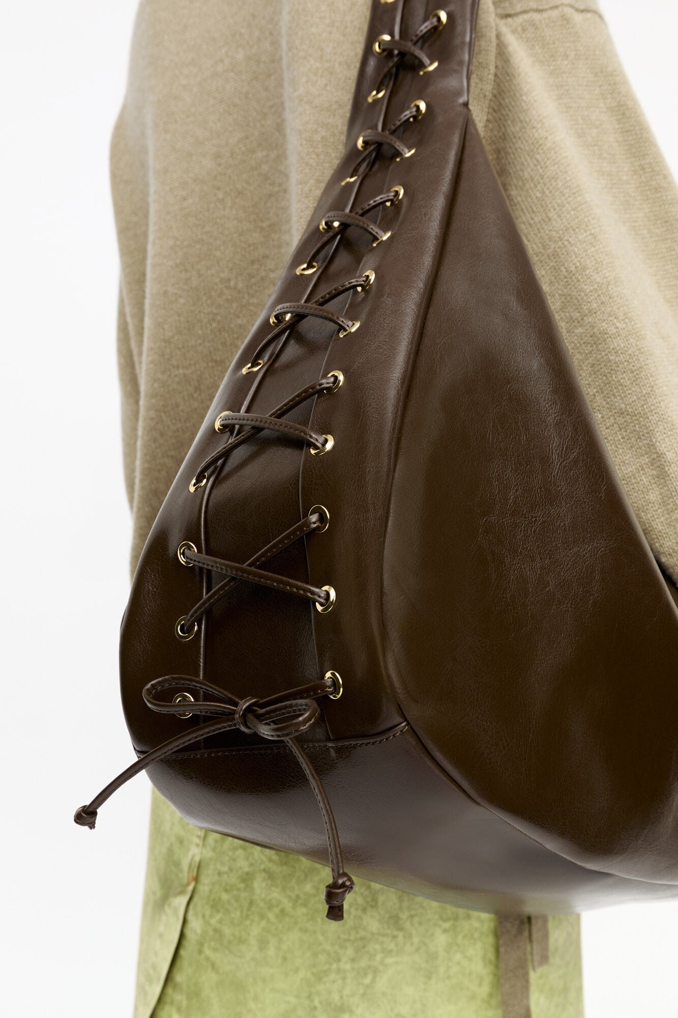 GANNI Outlet Dark Olive Dark-Olive Oleatex XXL Hobo Bag