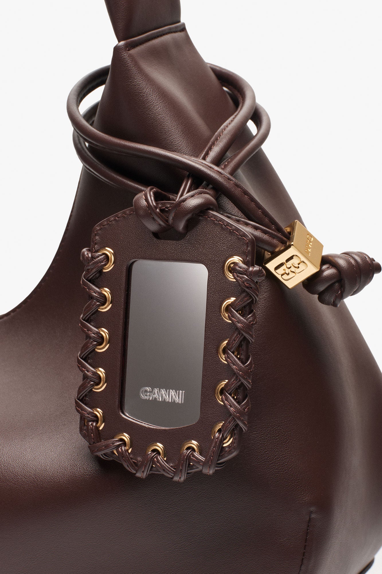 GANNI Hot Sale Seal Brown Brown Medium Hobo Bag