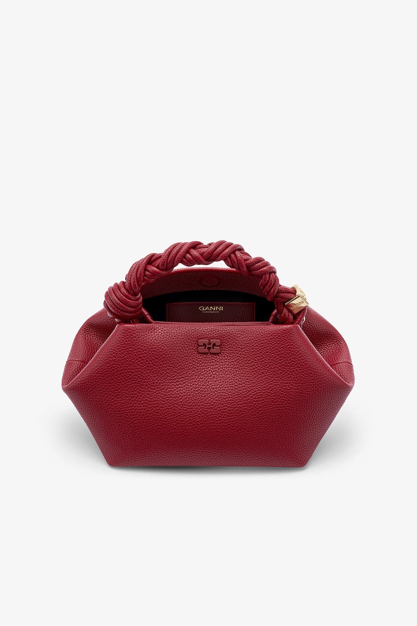 GANNI New Red Dahlia Red Grained Small Bou Bag