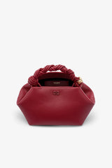 GANNI New Red Dahlia Red Grained Small Bou Bag
