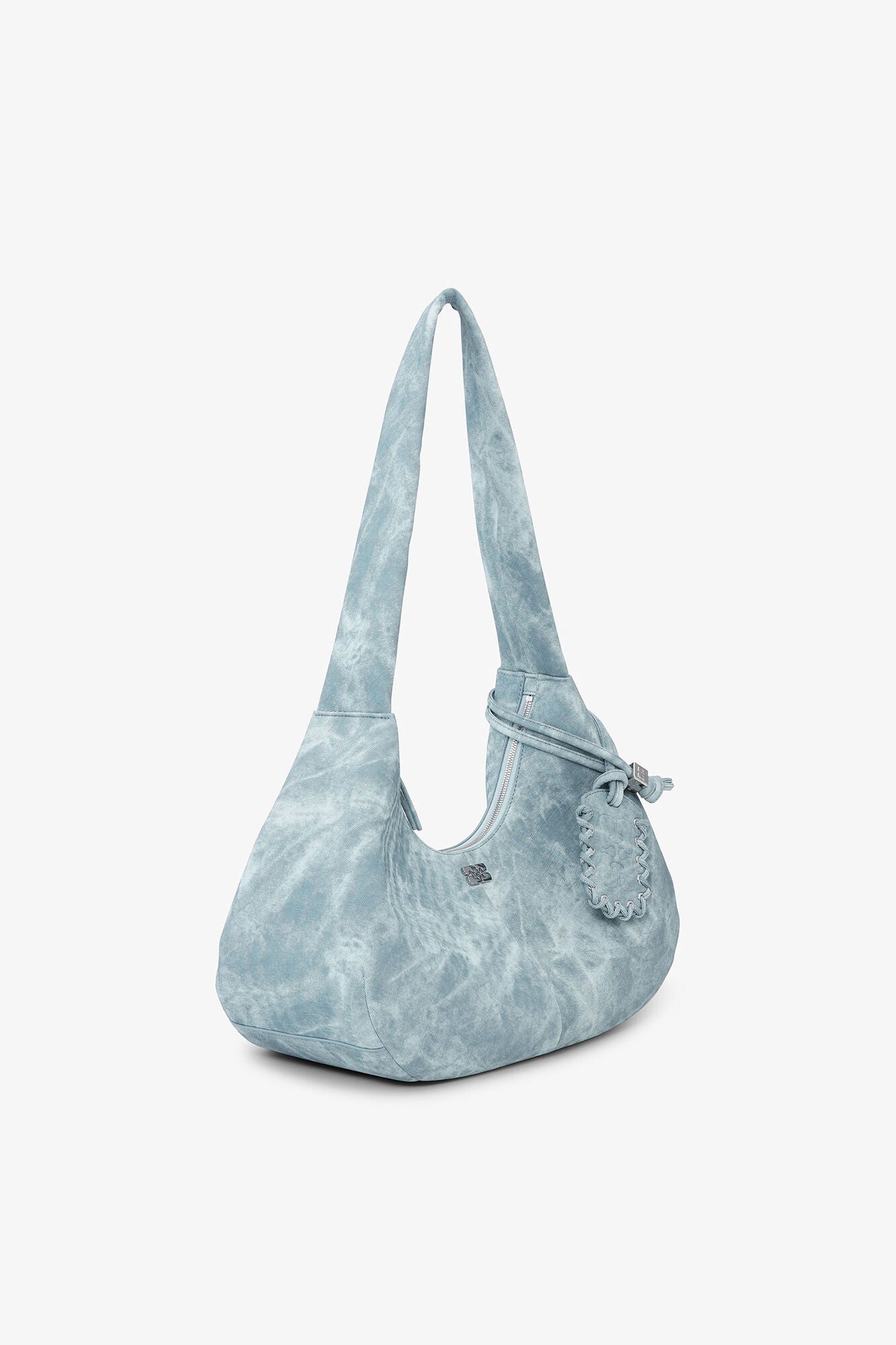 GANNI Online Celestial Blue Bleached Medium Hobo Bag