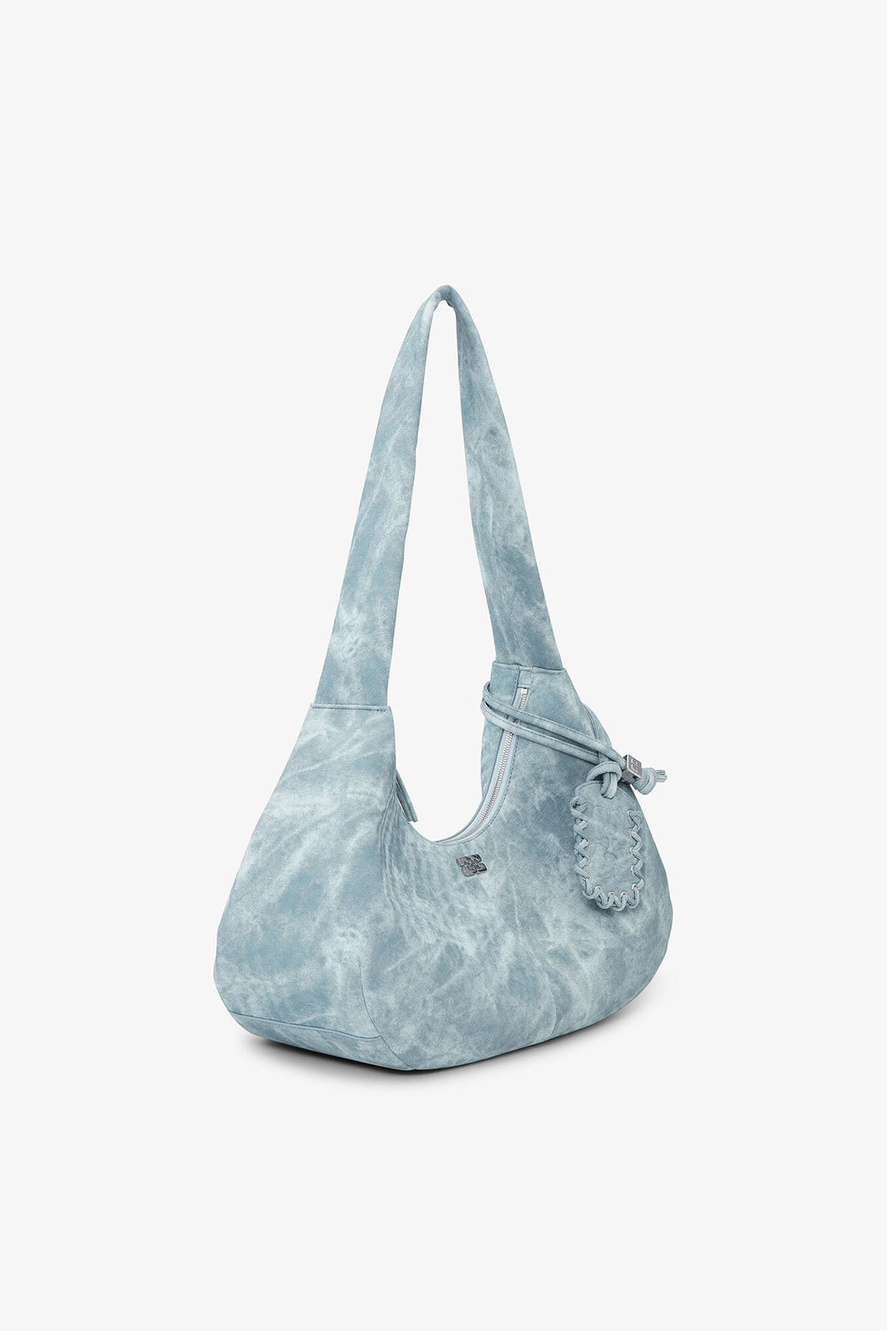 GANNI Online Celestial Blue Bleached Medium Hobo Bag
