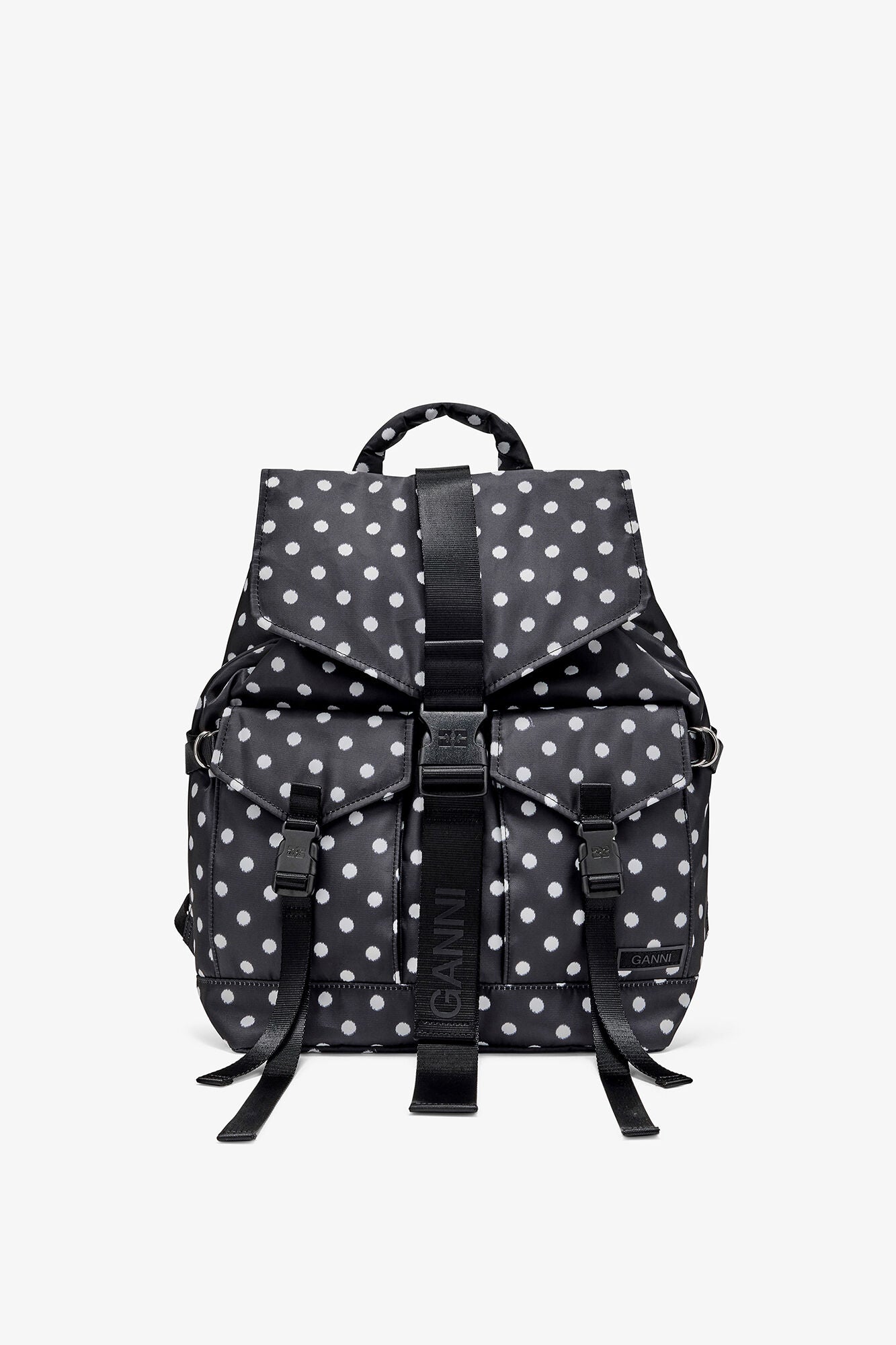 GANNI Discount Black Dots Re-Tech Backpack