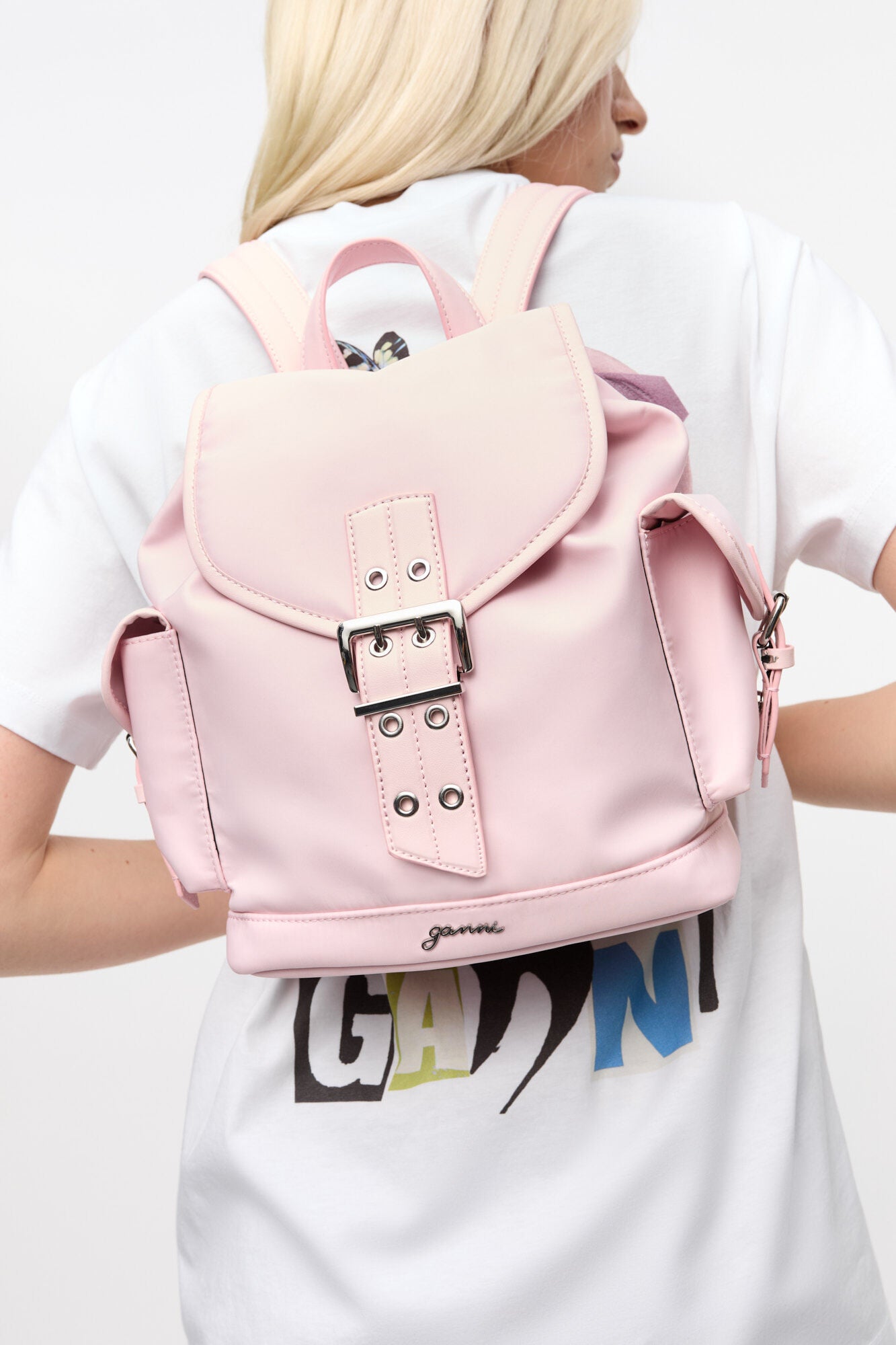 GANNI On Sale Chalk Pink Pink Small Bucky Backpack