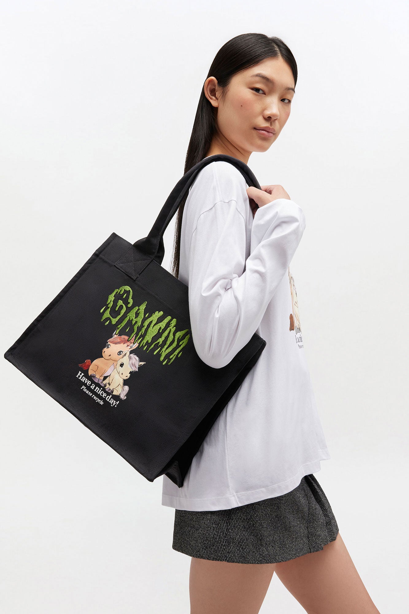 GANNI Outlet Pony Printed Large Tote