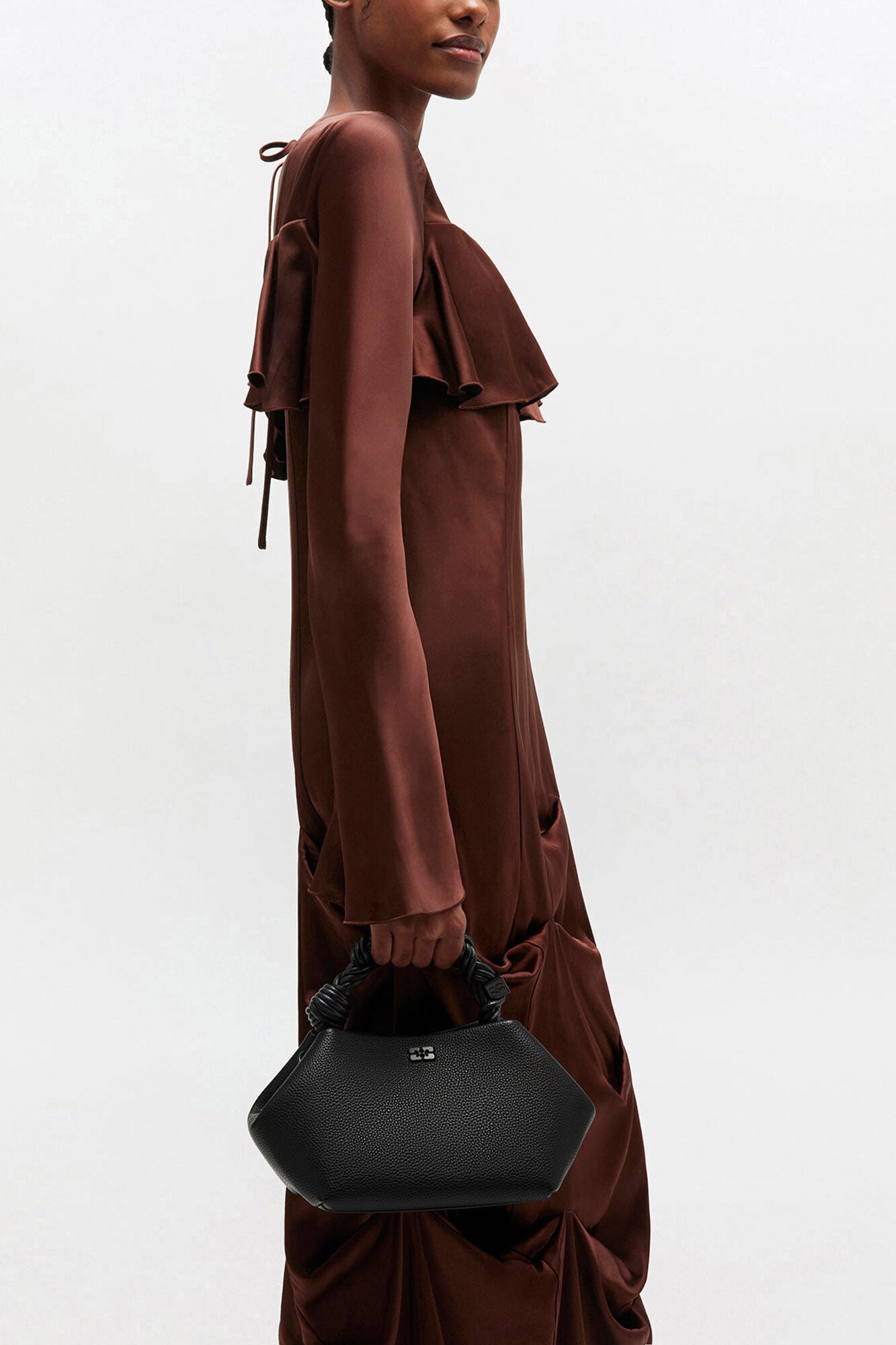 GANNI us Black Black Grained Small Bou Bag