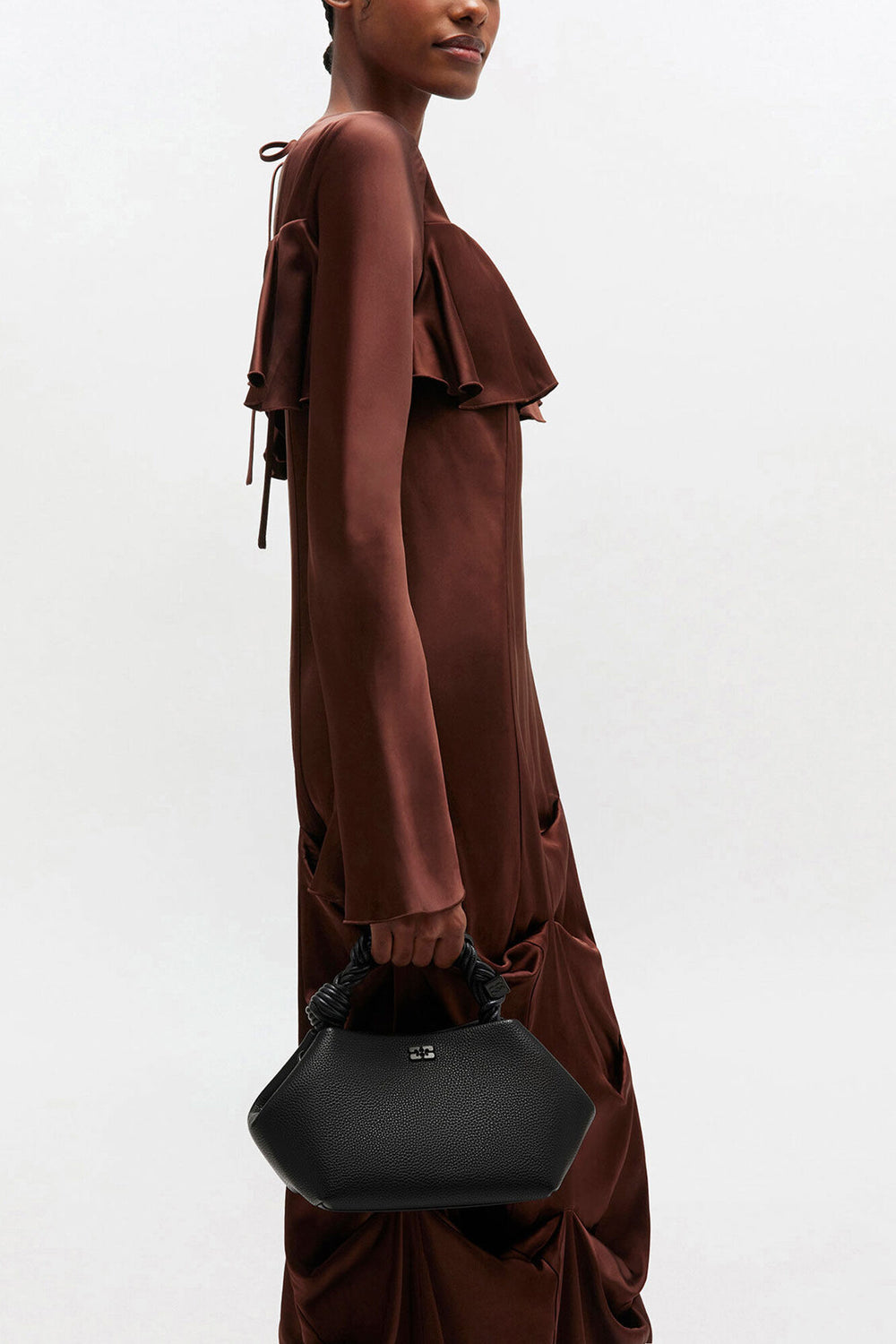 GANNI us Black Black Grained Small Bou Bag