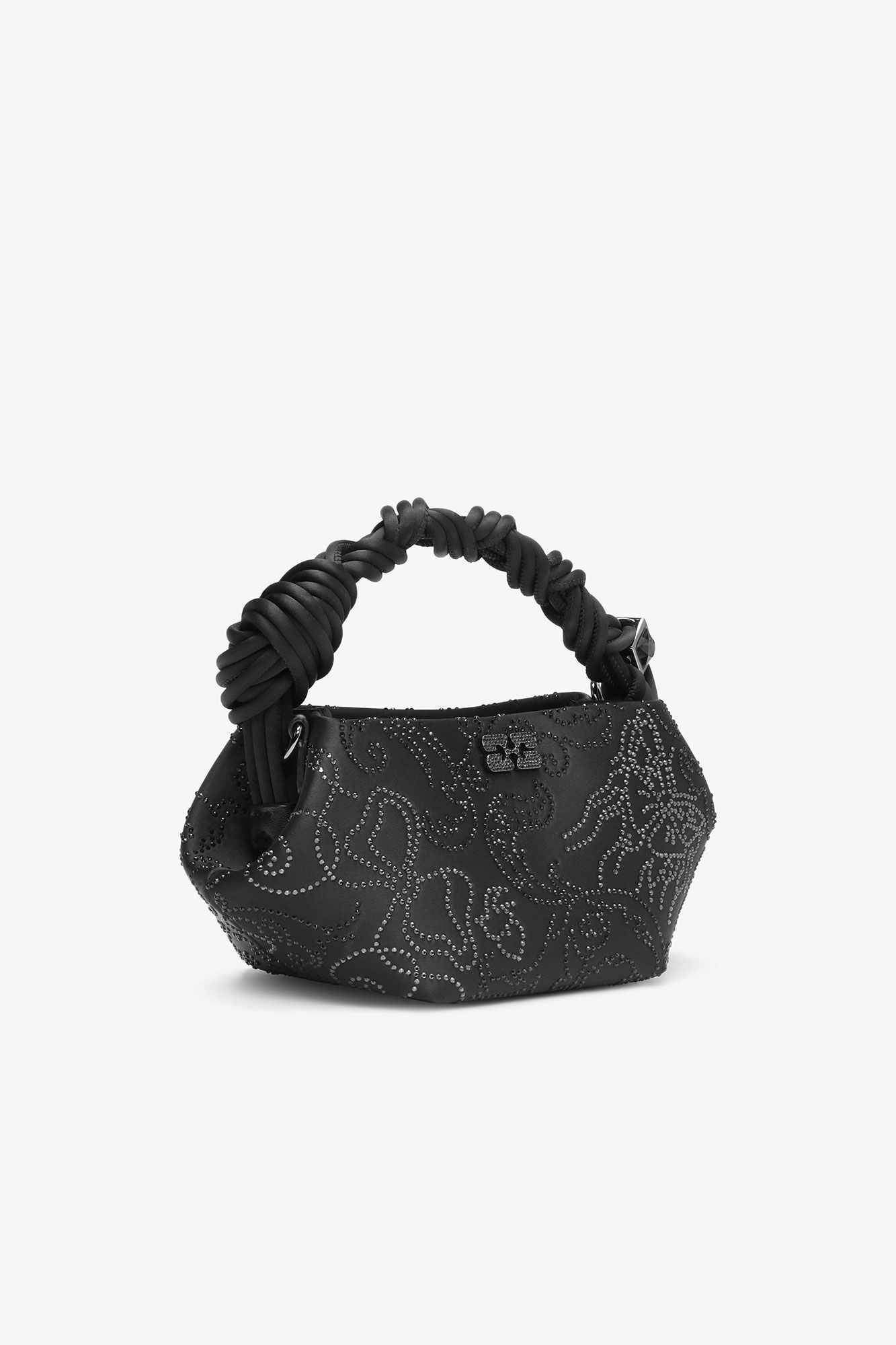 GANNI Online Black Black Rhinestone Mini Bou Bag