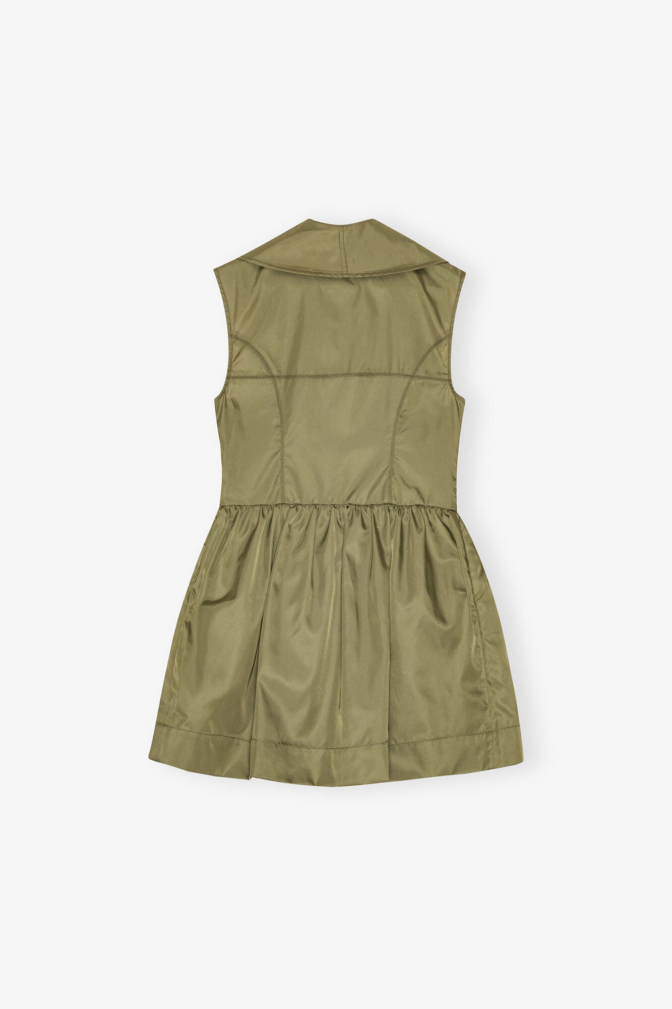 GANNI Outlet Dress in Green Nylon