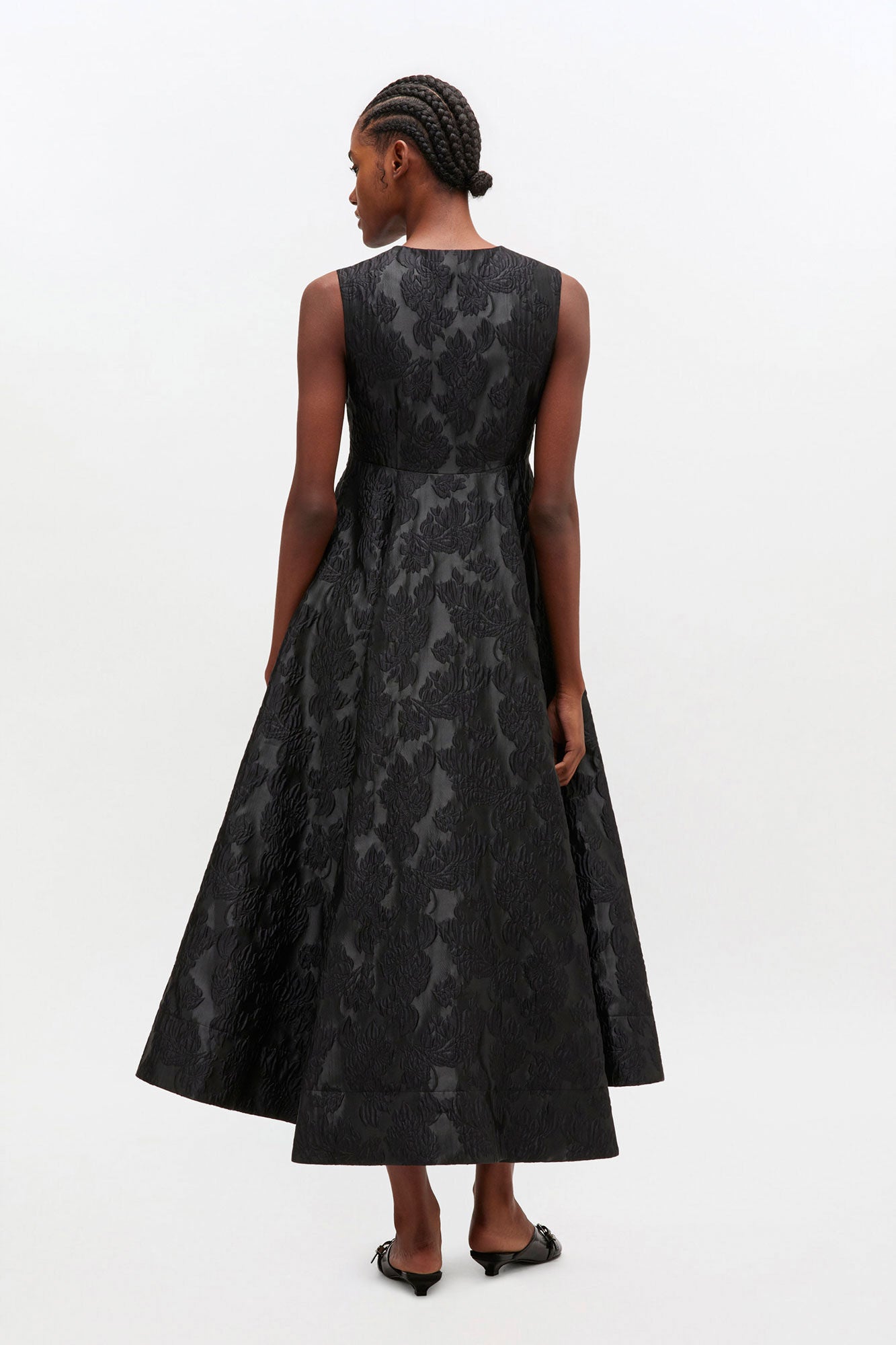 GANNI Hot Sale Satin Cloque Long Dress