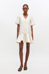 GANNI Sale Satin Cloque Mini Dress