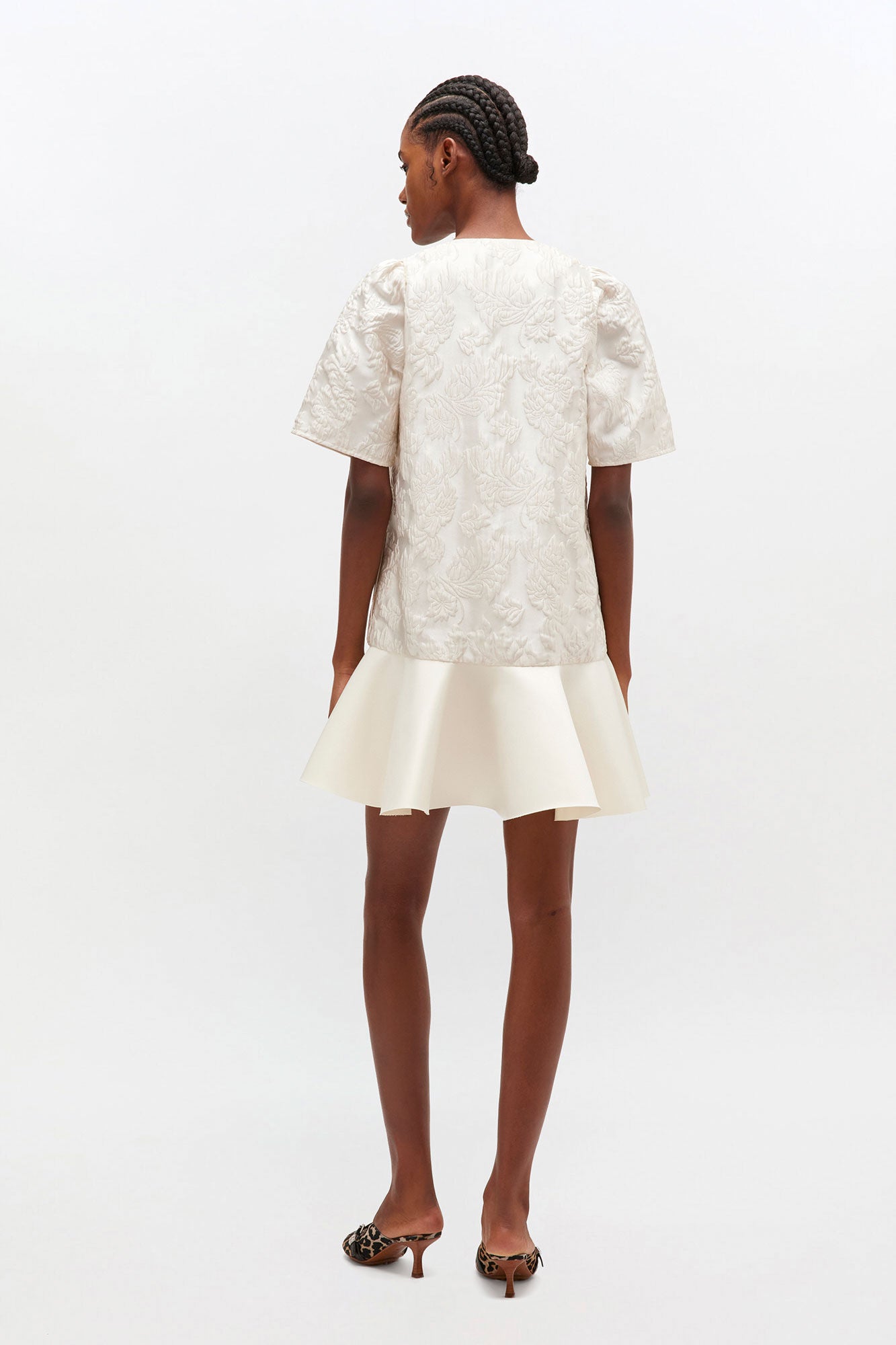 GANNI Sale Satin Cloque Mini Dress