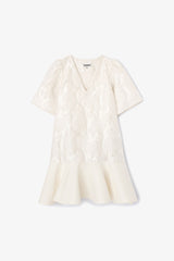 GANNI Sale Satin Cloque Mini Dress