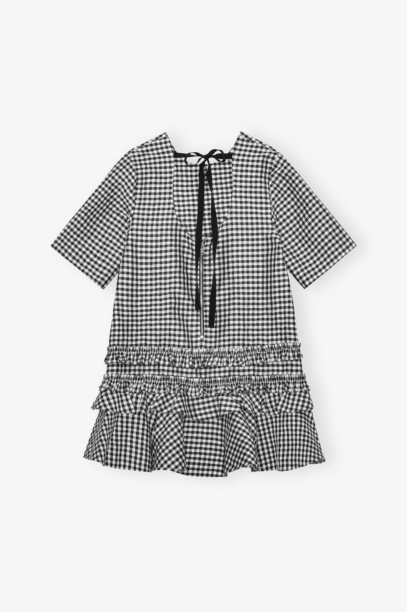 GANNI us Crinkled Check Mini Dress