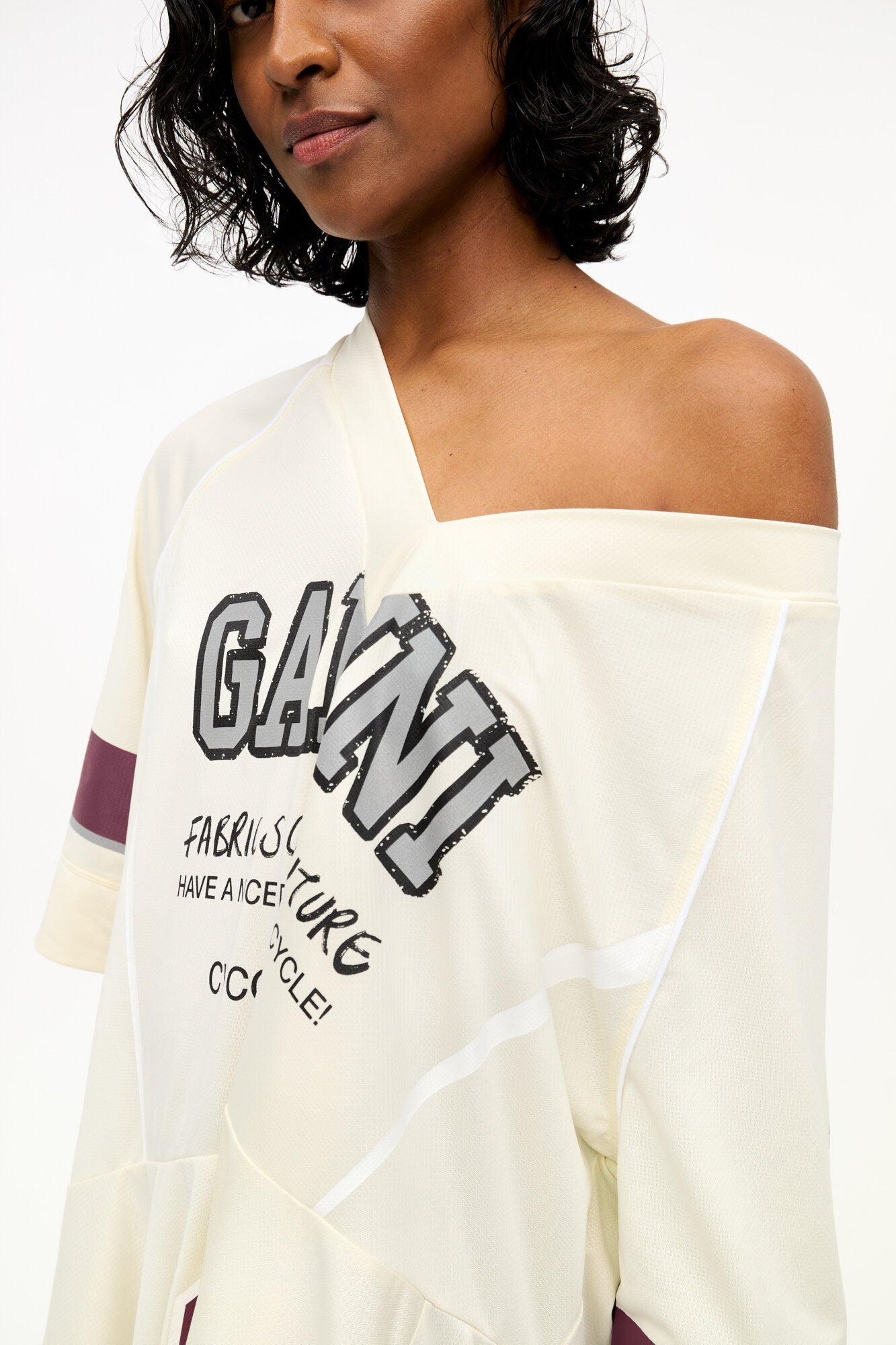 GANNI For Sale Ivory GANNI League Oversized Mini Dress