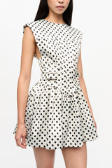 GANNI New Polka-Dot Satin Corset Mini Dress