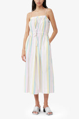 GANNI Online Stripe Cotton Maxi Strap Dress