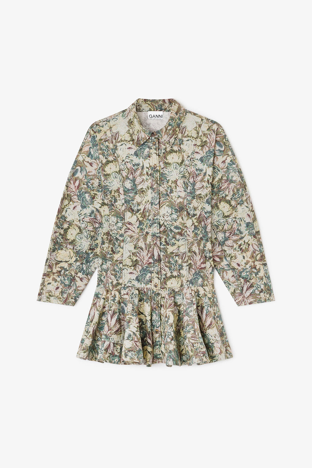 GANNI Sale Tapestry Floral Shirt Dress