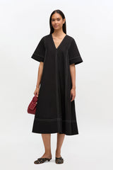 GANNI Online Black Cotton A-line Dress
