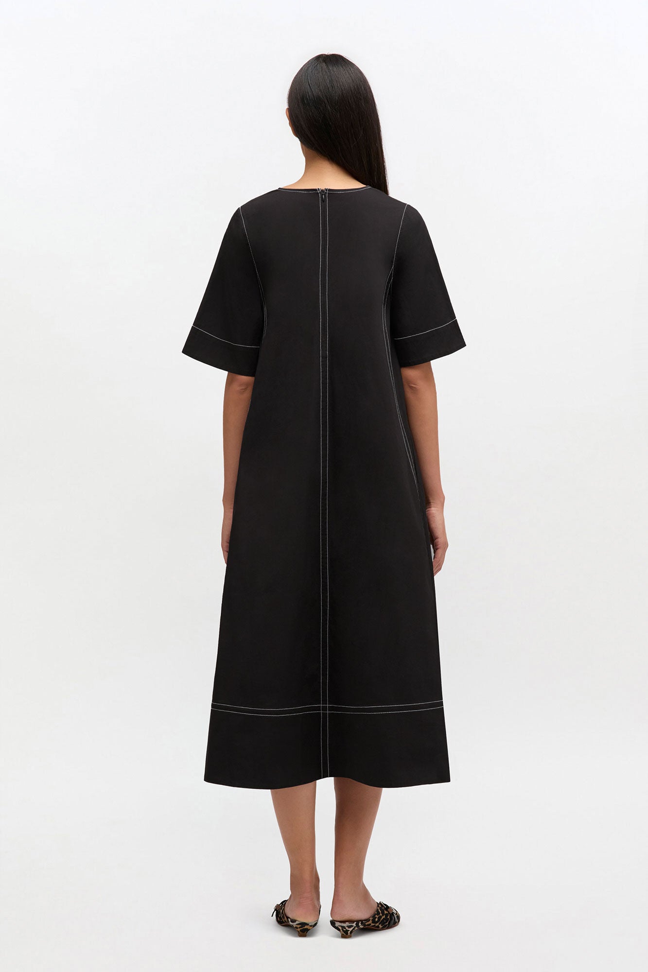 GANNI Online Black Cotton A-line Dress