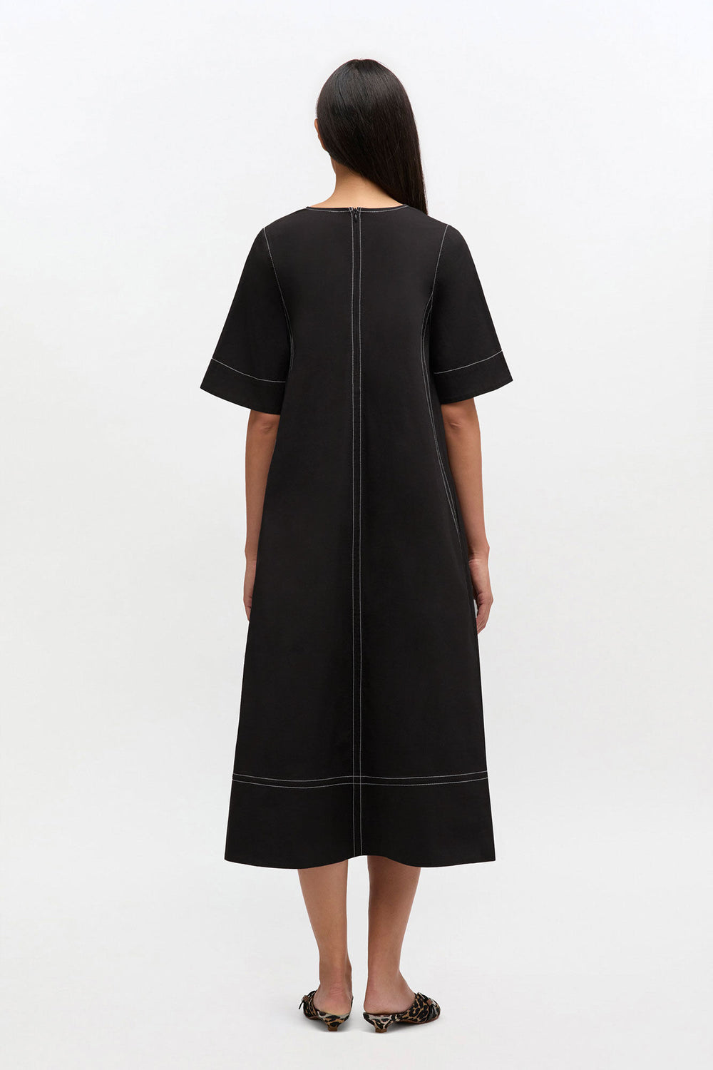 GANNI Online Black Cotton A-line Dress