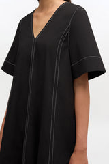 GANNI Online Black Cotton A-line Dress