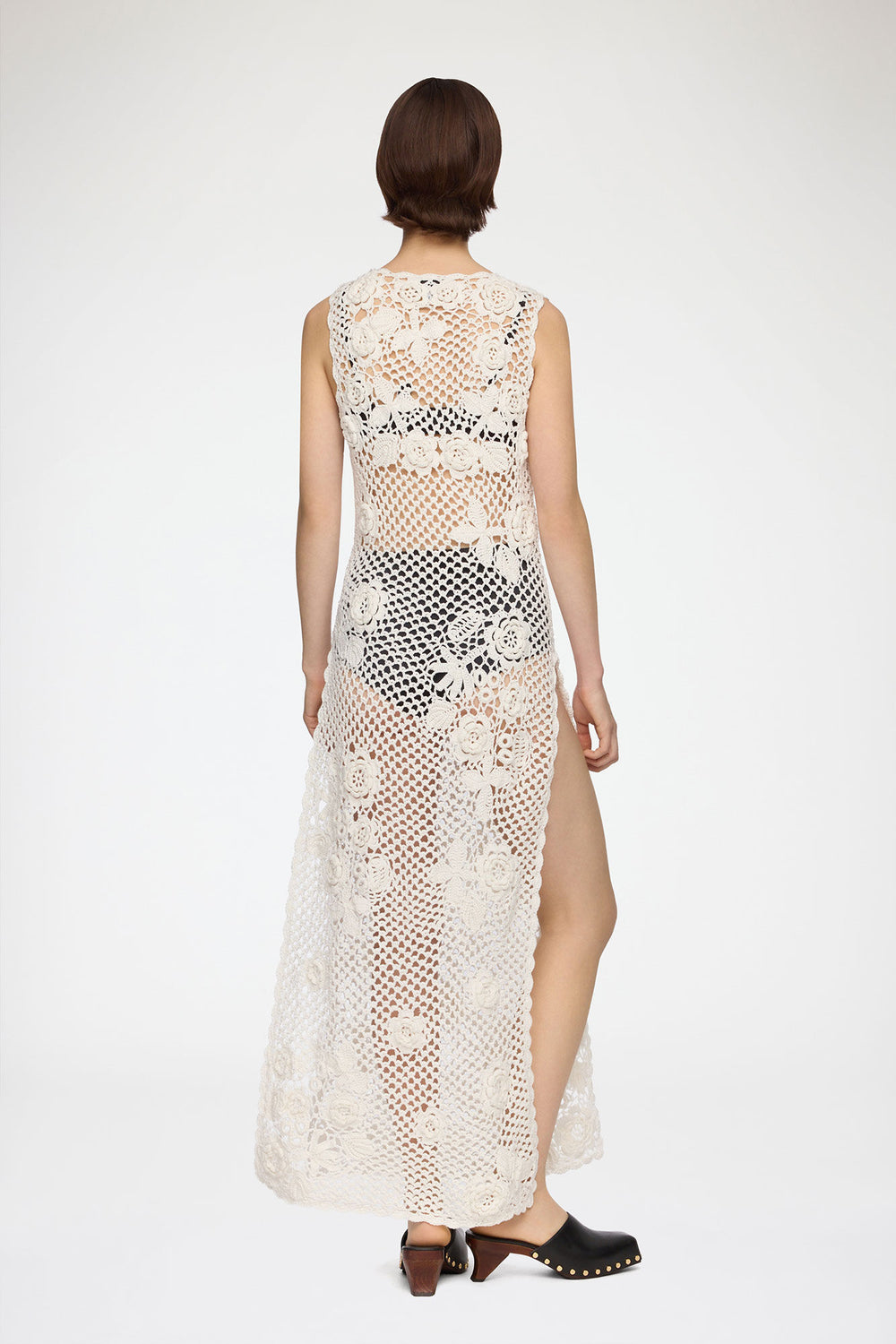 GANNI Sale Long Dress in Cotton Crochet
