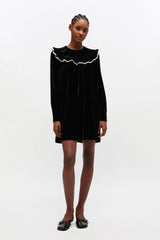 GANNI Hot Sale Black Velvet Dress