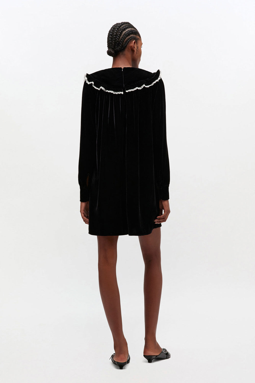 GANNI Hot Sale Black Velvet Dress