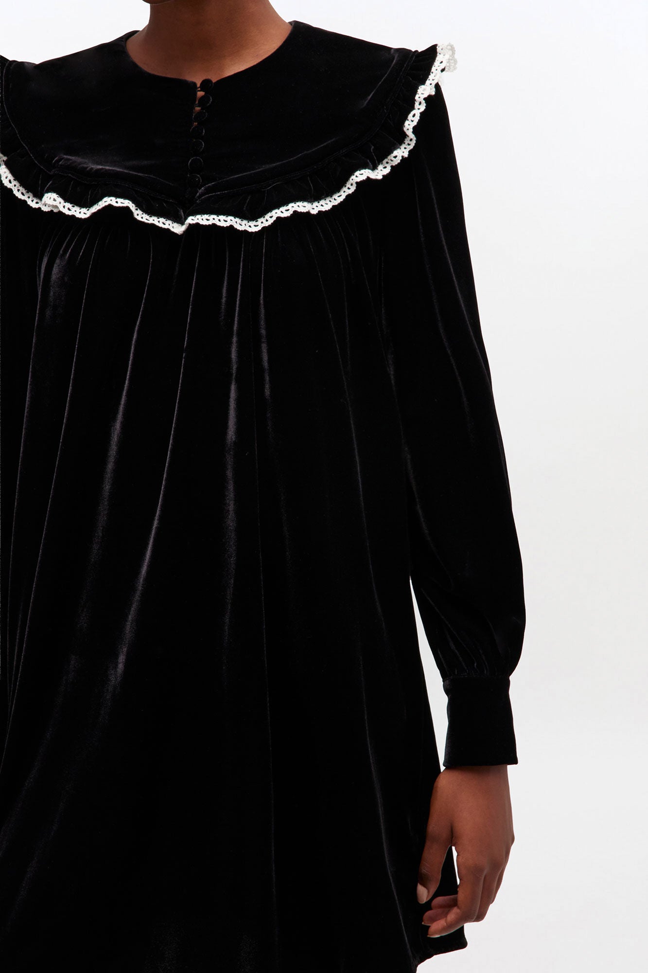 GANNI Hot Sale Black Velvet Dress